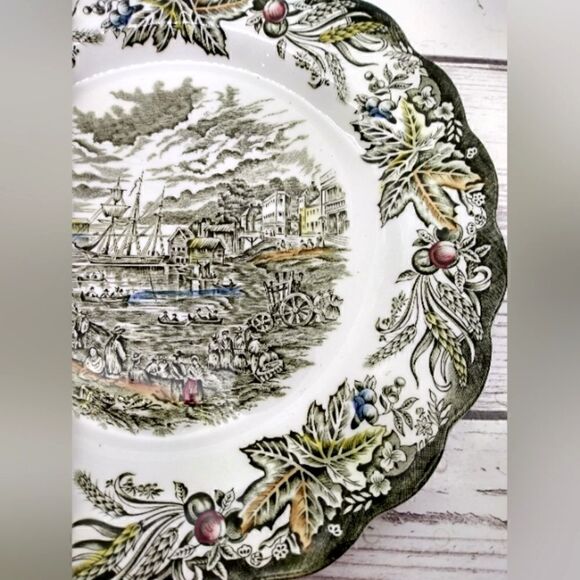 Ridgeway Staffordshire England Bartlett Scene's Toronto Fish Market 1842 Plate - Picture 4 of 9